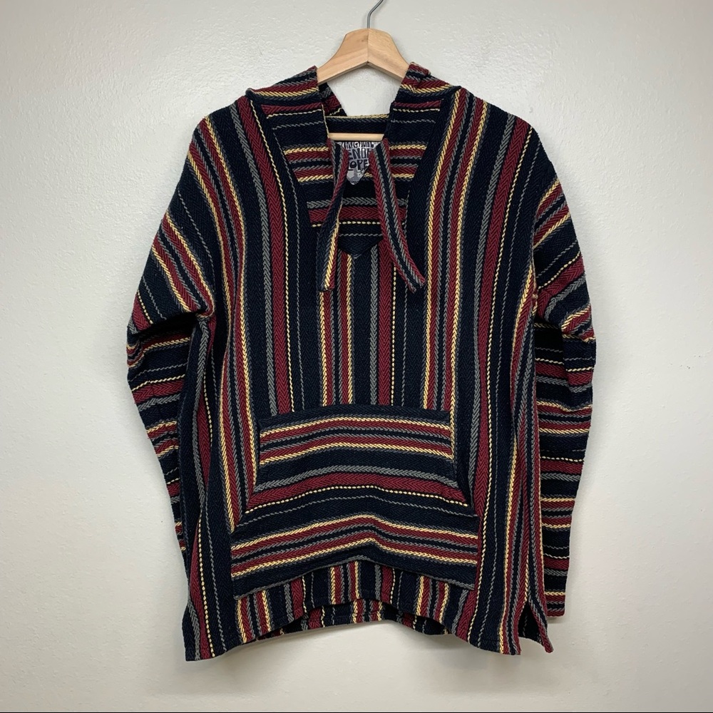 Original Senor Lopez Mexican Baja Hoodie Drug Rug Hippie Surfer Size L